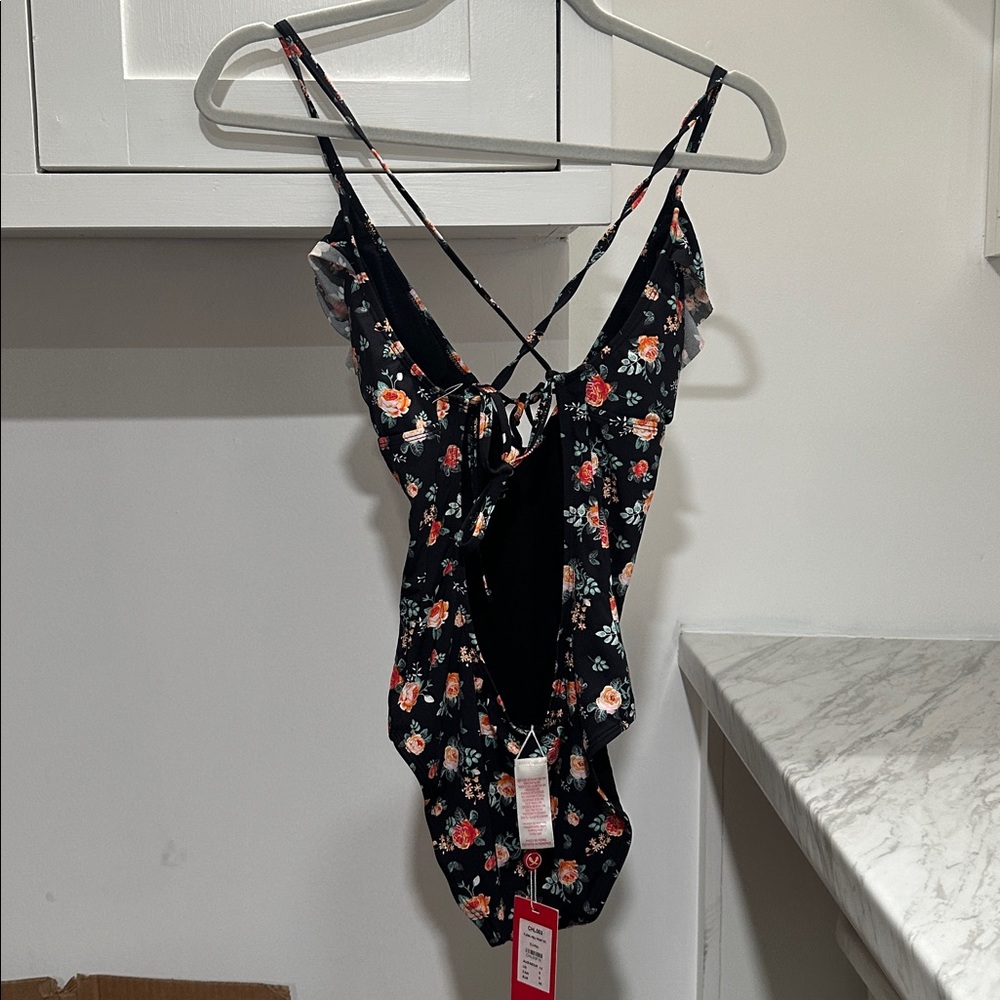 2Chillies Black Floral Swimsuit - Picture 2 of 3